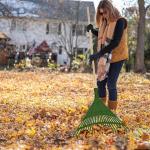 Garden Leaf Rake for Gardening, Heavy Duty, Lightweight, Detachable Garden Rake for Leaves Among Plants, Lawns and Yards Quick Clean Rake Head