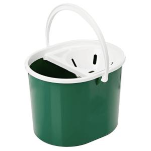 Latchini Plastic Mop Bucket with Wringer 12 Litre Floor Cleaning Bucket Easy Carry Handle Strong Plastic Household Cleaning Mop Bucket|Green