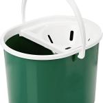 Latchini Plastic Mop Bucket with Wringer 12 Litre Floor Cleaning Bucket Easy Carry Handle Strong Plastic Household Cleaning Mop Bucket|Green