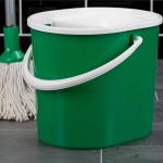 Latchini Plastic Mop Bucket with Wringer 12 Litre Floor Cleaning Bucket Easy Carry Handle Strong Plastic Household Cleaning Mop Bucket|Green