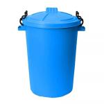 Latchini 50L Litre Outdoor Bin Large Heavy-Duty Weather Resistant and Food Grade Plastic Dustbin Trash Can Garbage Bin with 2 Clip Locking Lid for Indoor & Outdoor Storage