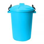 Latchini 50L Litre Outdoor Bin Large Heavy-Duty Weather Resistant and Food Grade Plastic Dustbin Trash Can Garbage Bin with 2 Clip Locking Lid for Indoor & Outdoor Storage