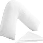 Latchini V Pillow with White Pillowcase Extra Soft Hollowfiber Filling, V-Shaped Pillow for Supreme Neck & Head Support, Ideal for Maternity Pregnancy and Nursing Support