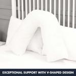 Latchini V Pillow with White Pillowcase Extra Soft Hollowfiber Filling, V-Shaped Pillow for Supreme Neck & Head Support, Ideal for Maternity Pregnancy and Nursing Support